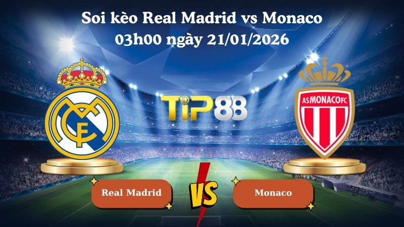 TIP88 Nhận định soi kèo Real Madrid vs Monaco 03h00 ngày 21/01/2026 - Champions League