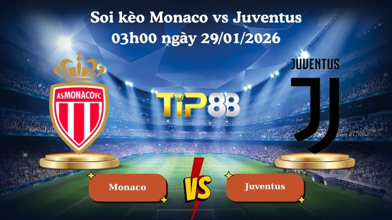 TIP88 Nhận định soi kèo Monaco vs Juventus 03h00 ngày 29/01/2026 - Champions League