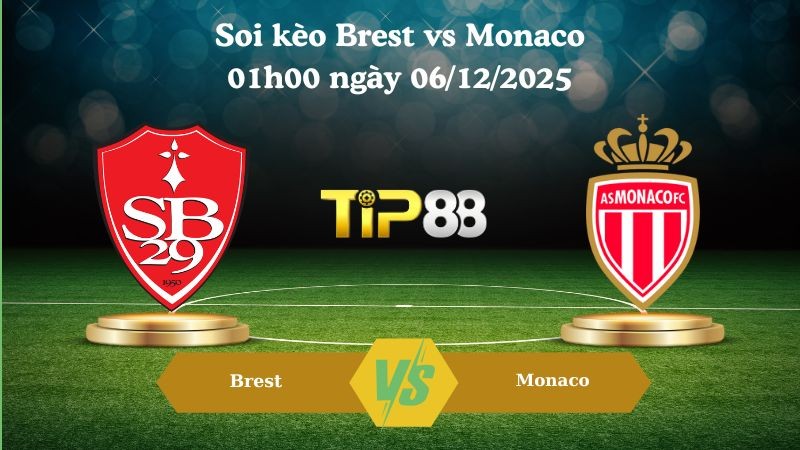 TIP88 Nhận định soi kèo Brest vs Monaco 01h00 ngày 06/12/2025 – Ligue 1