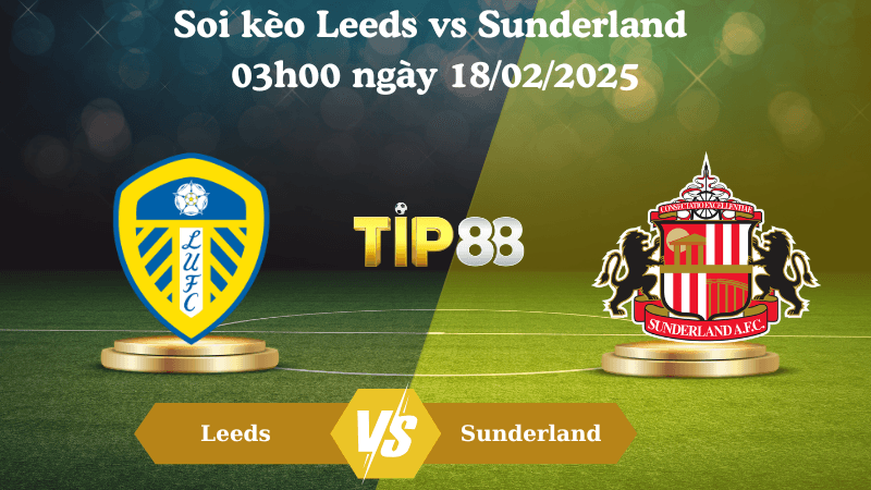 TIP88 Nhận định soi kèo Leeds vs Sunderland 03h00 ngày 18/02/2025 - Championship